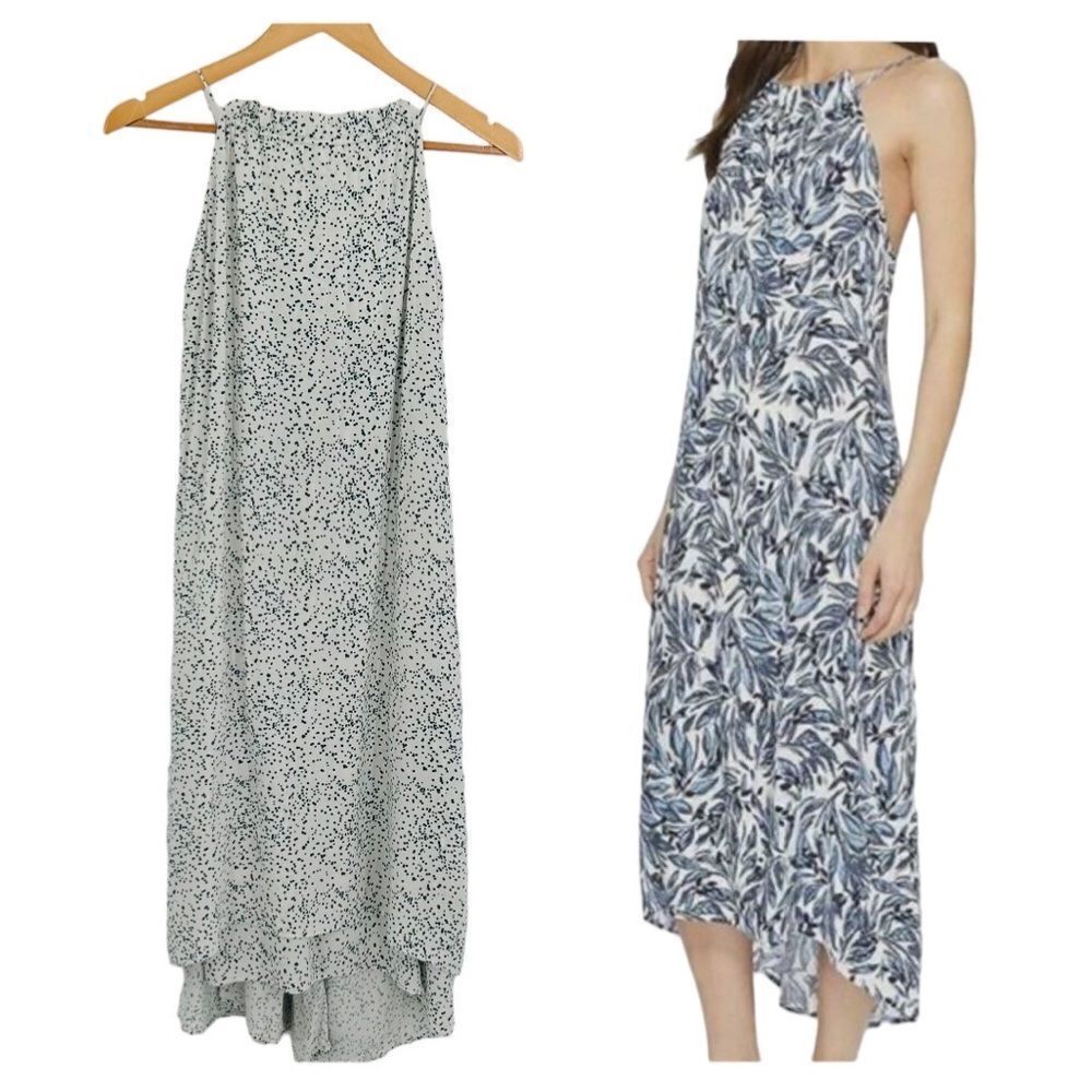Tavik Ravello white and green dots halter neck open back beach dress size xsmall